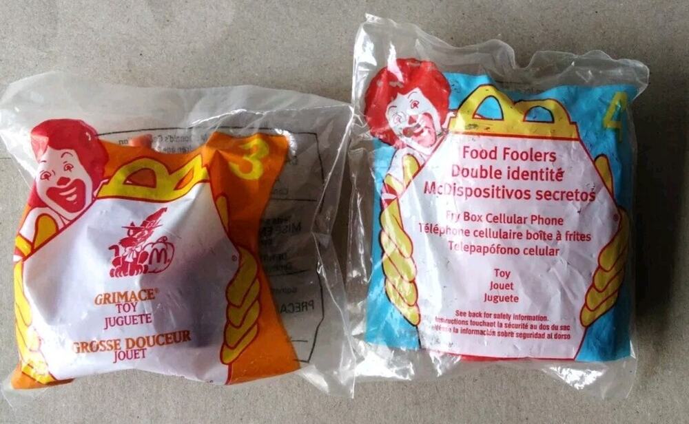 McDonald's Happy Meal Toys 1998, 1999. Halloween Grimace, Fry Box Cell Phone.